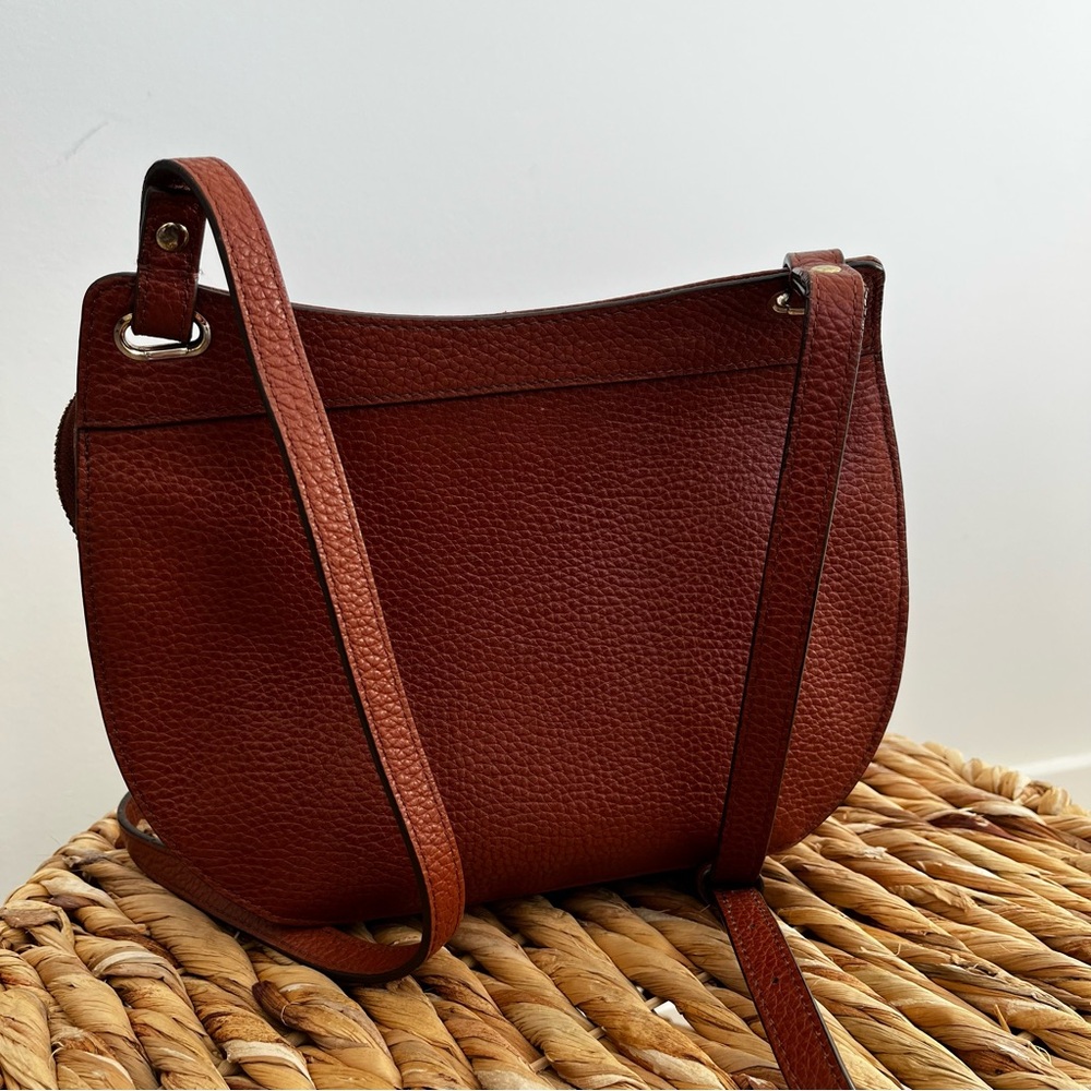 Halogen Rich Brown Leather Crossbody Bag - Picture 3 of 10